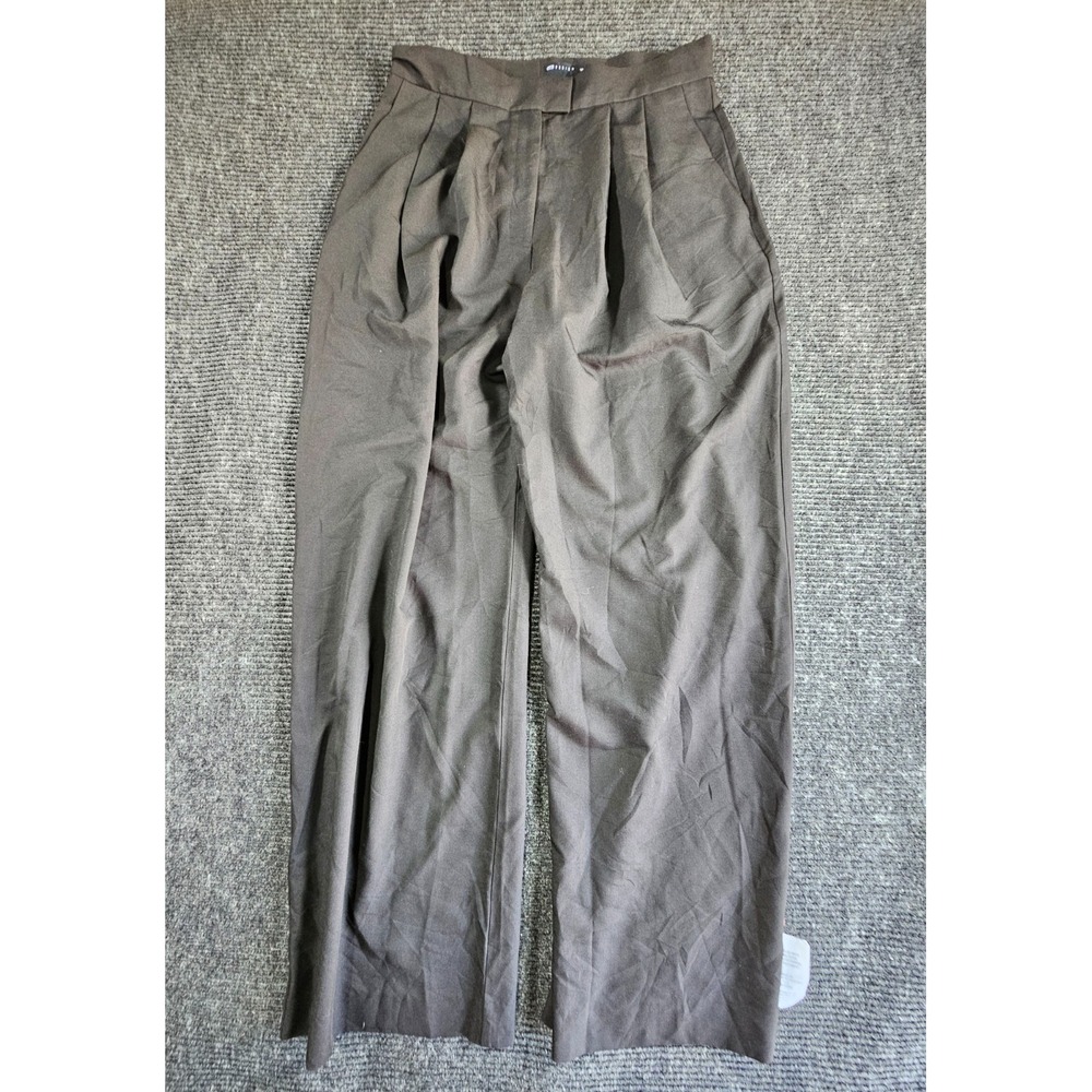 Asos Design Dress Pants Womens 12 Tall Black Pleated Wide Leg Formal Business
